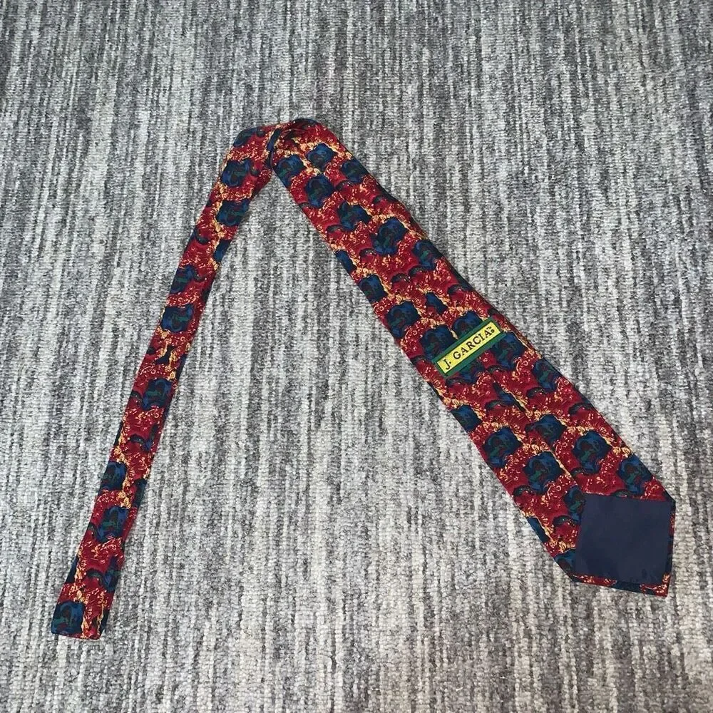 J Garcia Men 100% Silk Tie Necktie Collection Butterfly Red Blue Yellow Abstract